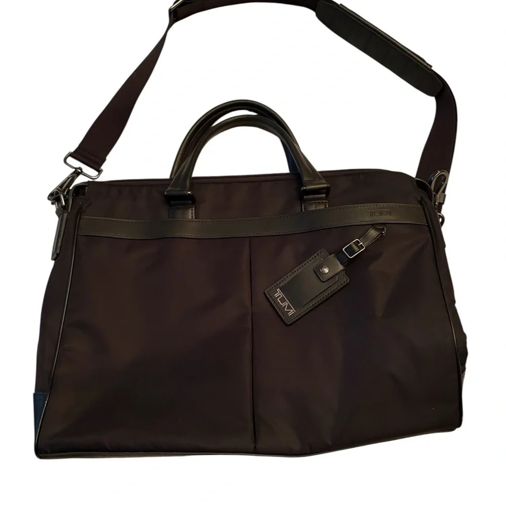 TUMI Black Briefcase with Shoulder Strap